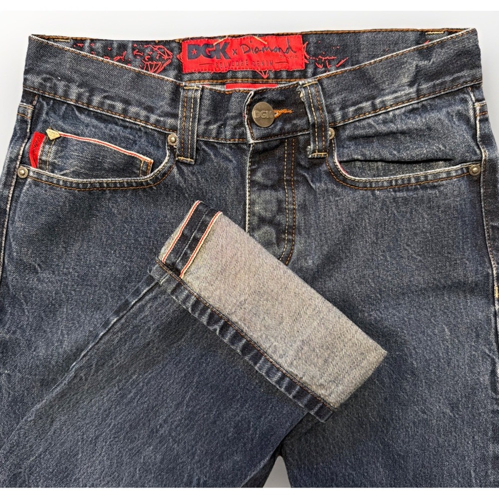 DGK x Diamond Selvedge Jeans 28‎ Straight Fit Skater Y2K Urban Hip Hop
